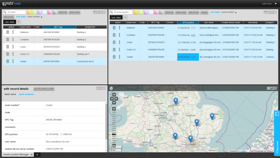 screenshot of Asset Location Manager Mobile App